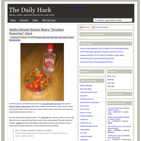 Vodka Infused Gummi Bears "Drunken Gummies" Hack