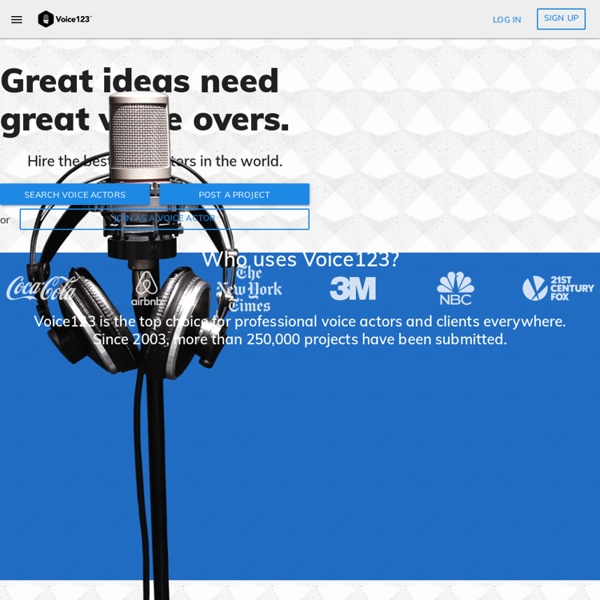 Voice123 - The Voice Over Marketplace - Voice Overs, Voice Actors, and Talents