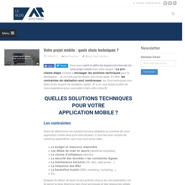 Votre projet mobile quels choix techniques ? Pearltrees