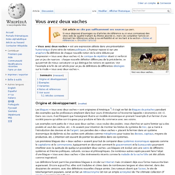 Vous avez deux vaches