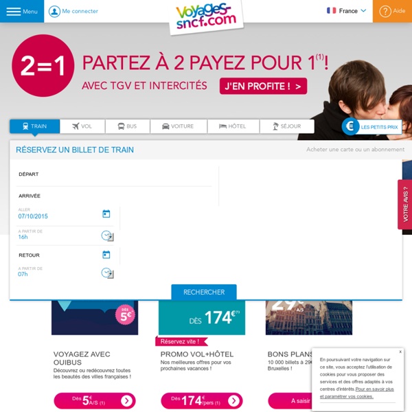 Voyages-sncf.com : Voyage en train, en avion, réservation d'hôtels et séjours