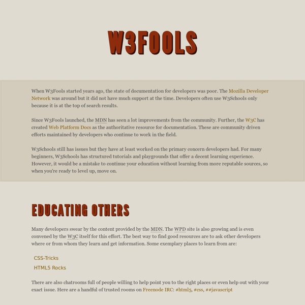 W3Fools – Better web education for all