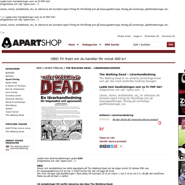 The Walking Dead – Lärarhandledning - Apart shop