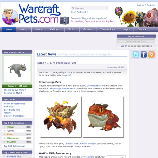 WarcraftPets.com - WoW Battle Pets, Companions and Vanity Pets