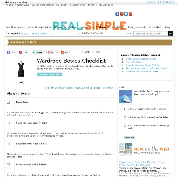 Wardrobe Basics Checklist