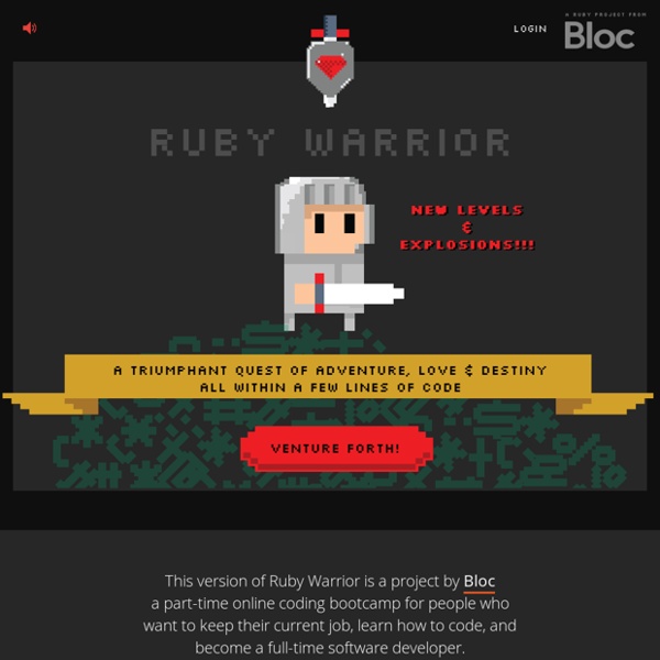 Ruby Warrior - Popular Free Ruby Programming Tutorial Game
