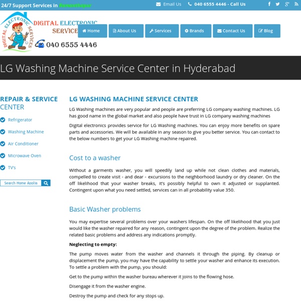 LG Washing Machine Service Center in Hyderabad