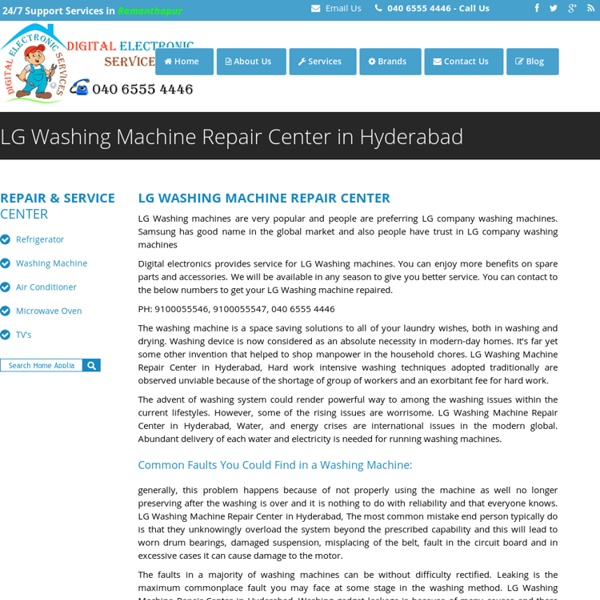 LG Washing Machine Repair Center in Hyderabad