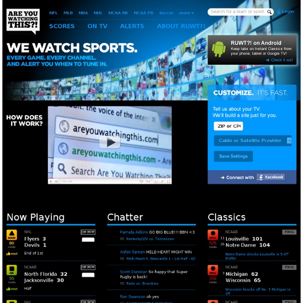 Are You Watching This?! - We watch sports and alert you when to tune in. - StumbleUpon