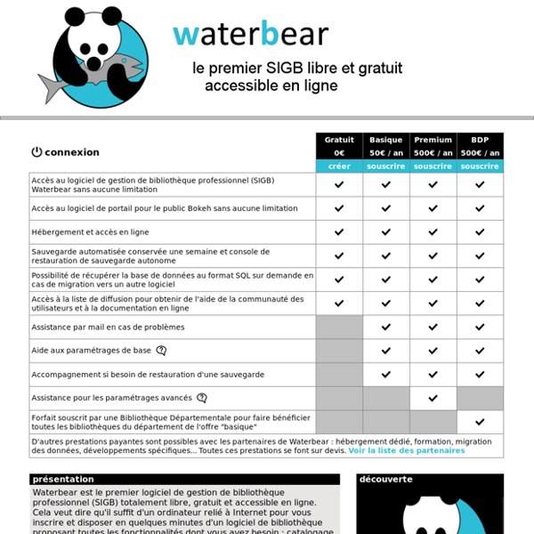 Waterbear : le premier SIGB gratuit accessible en ligne