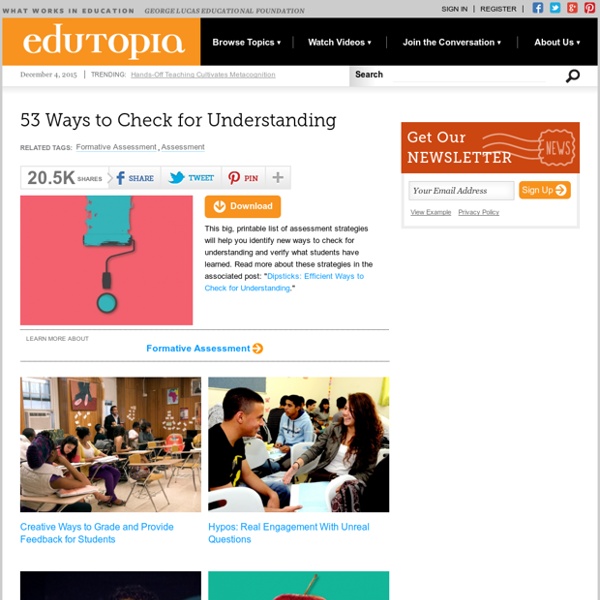 53 Ways to Check for Understanding
