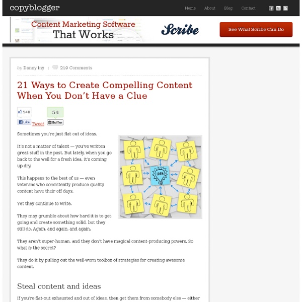 21 Ways to Create Compelling Content When You Don't Have a Clue