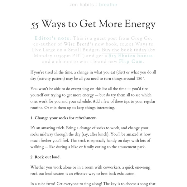 » 55 Ways to Get More Energy