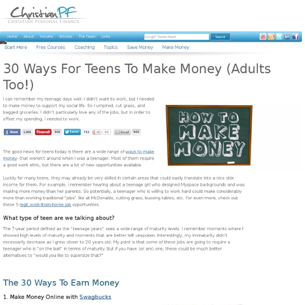 25 Ways 2 Make Money 4 Teens