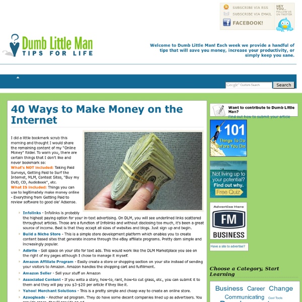 40 Ways to Make Money on the Internet