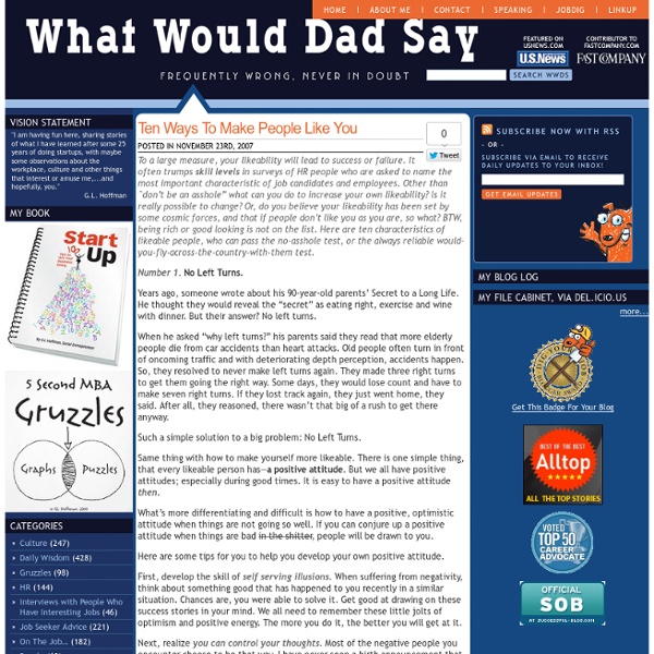 What Would Dad Say » Ten Ways To Make People Like You