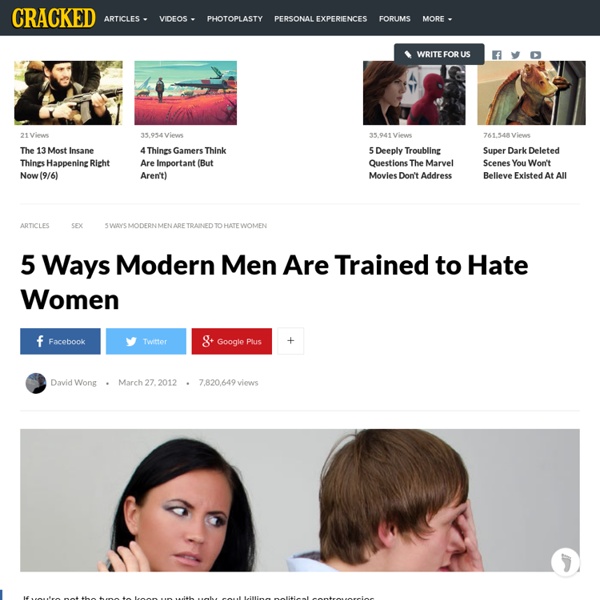 5 Ways Modern Men Are Trained to Hate Women