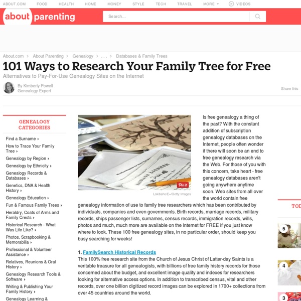 101 Ways to Research Your Family Tree for Free