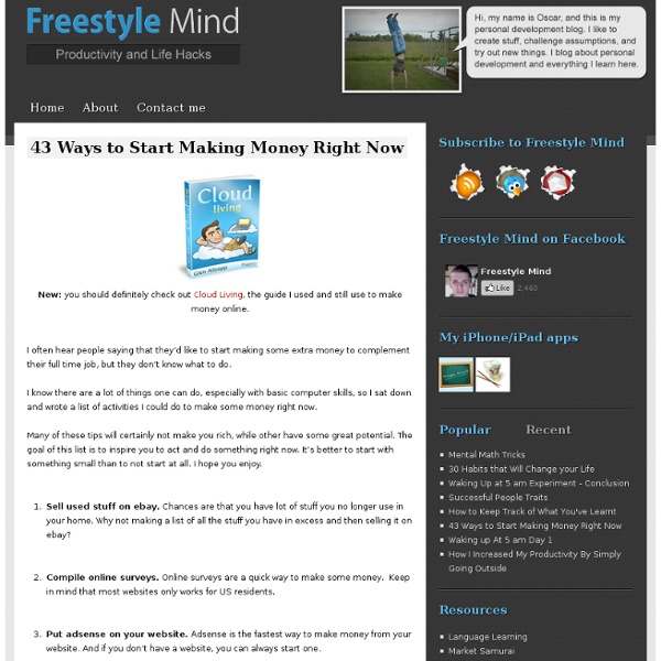 43 Ways to Start Making Money Right Now