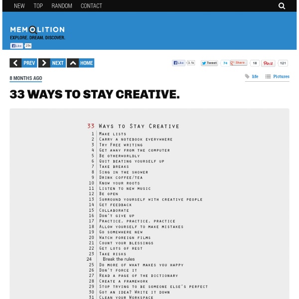 33 ways to stay creative.