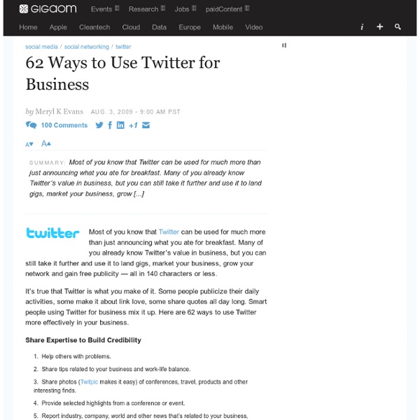 62 Ways to Use Twitter for Business