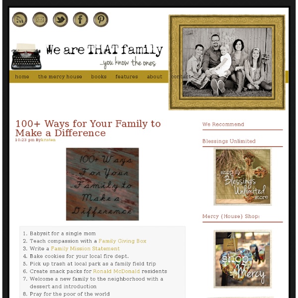 100 Ways for Your Family to Make a Difference