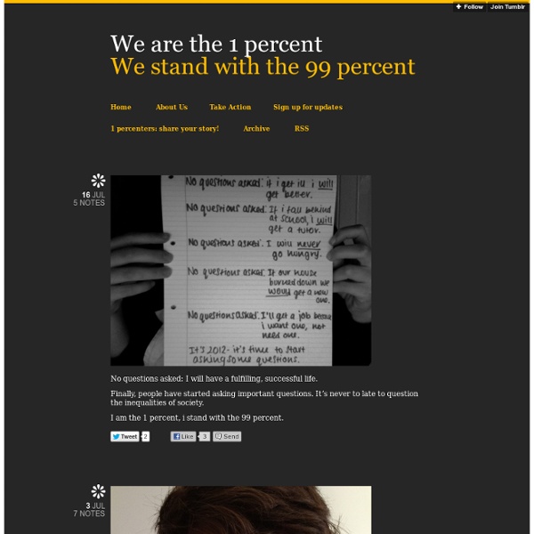 We are the 1 percent: We stand with the 99 percent