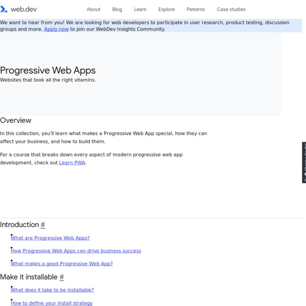 Progressive Web Apps  