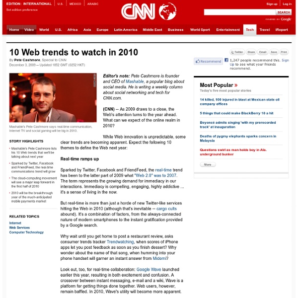 10 Web trends to watch in 2010