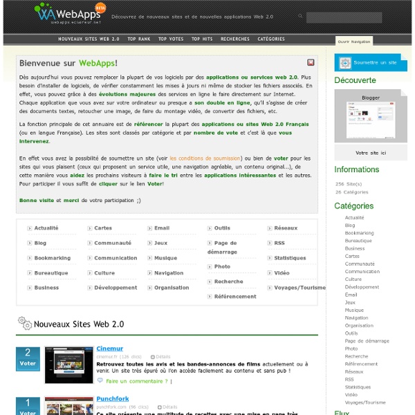 WebApps - annuaire des applications et sites Web 2.0