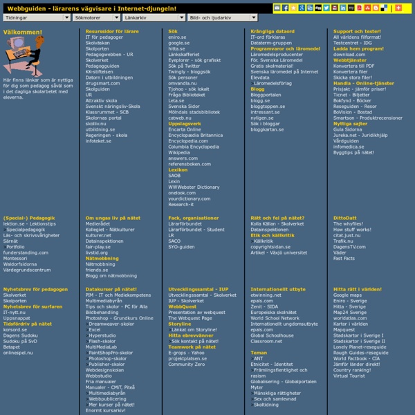 Webbguiden - lärarens vägvisare i Internet-djungeln!
