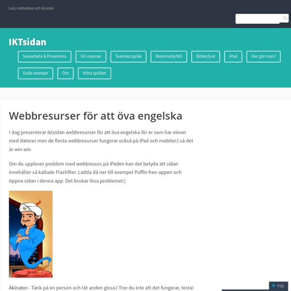 Webbresurser för att öva engelska