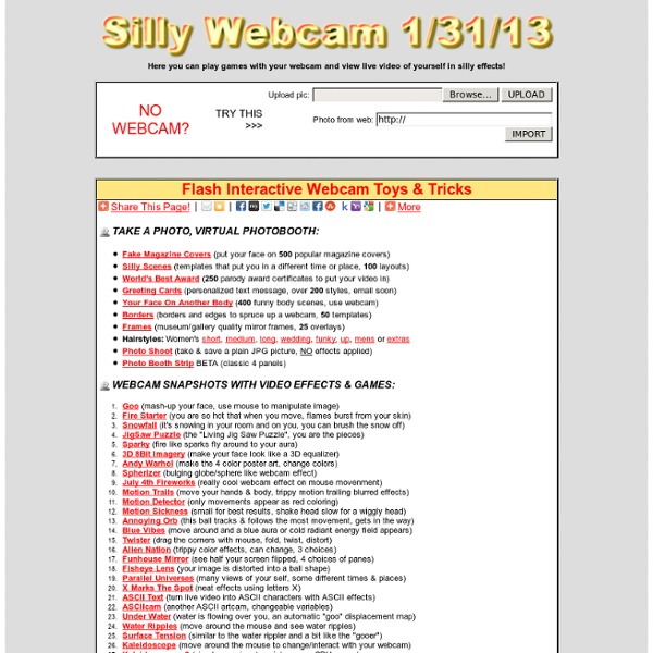 Webcam Effects & Live Web Cam Fun. Play Games & Take Pictures Online For Free