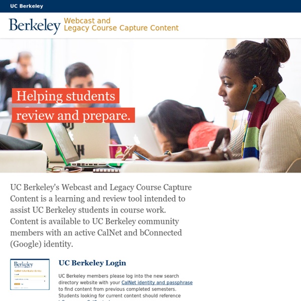 UC Berkeley Video and Podcasts for Courses & Events