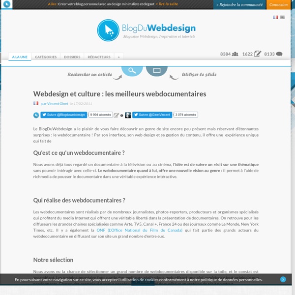 Webdesign et culture : les meilleurs webdocumentaires