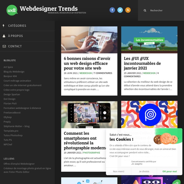 WebdesignerTrends - Ressources utiles pour le webdesign, actus du web, sélection de sites et de tutoriels