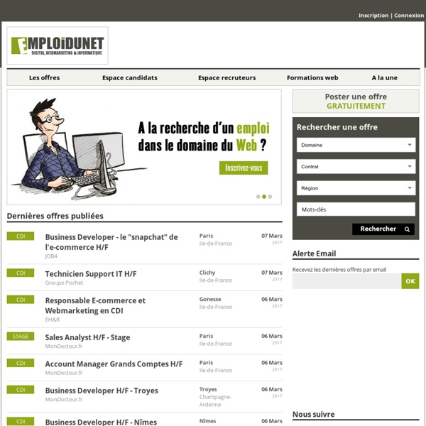 EmploiduNet : Webmarketing - E-commerce - Digital - Multimédia