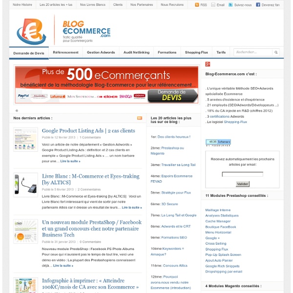 Blog-Ecommerce.com : l'expertise en Ecommerce.