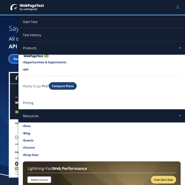 Pagetest web page performance test