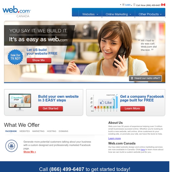 Web Site Hosting, Web Site Design, Internet Marketing, and Domain Name Registration Services - Web.com
