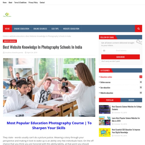 Best Website Knowledge In Photography Schools In India