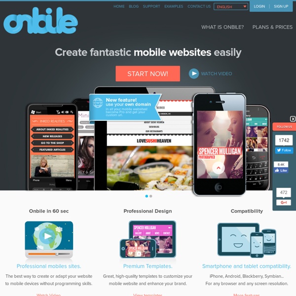 Onbile - Free mobile website templates