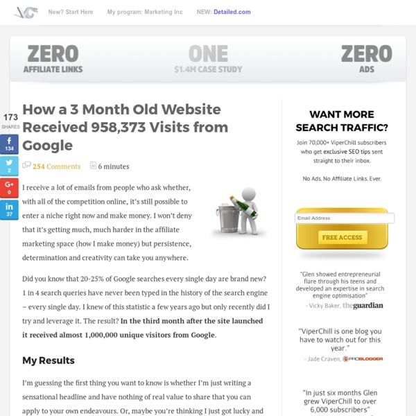 How a 3 Month Old Website Received 958,373 Visits from Google