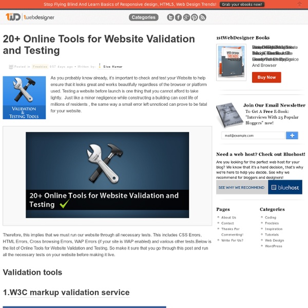 20+ Online Tools for Website Validation and Testing