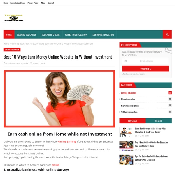 Best 10 Ways Earn Money Online Website In Without Investment
