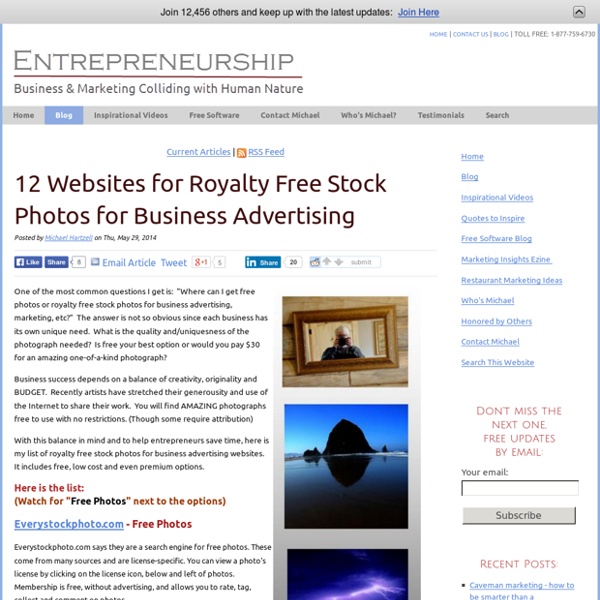 12 Websites for Royalty Free Stock Photos for Business Advertising