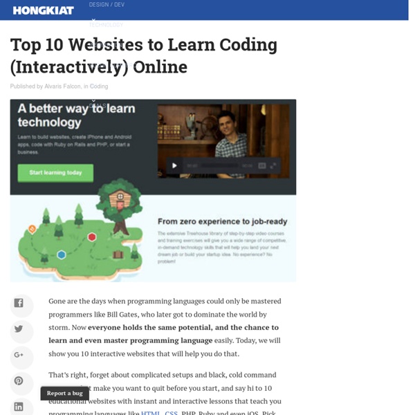 Top 10 Websites to Learn Coding (Interactively) Online