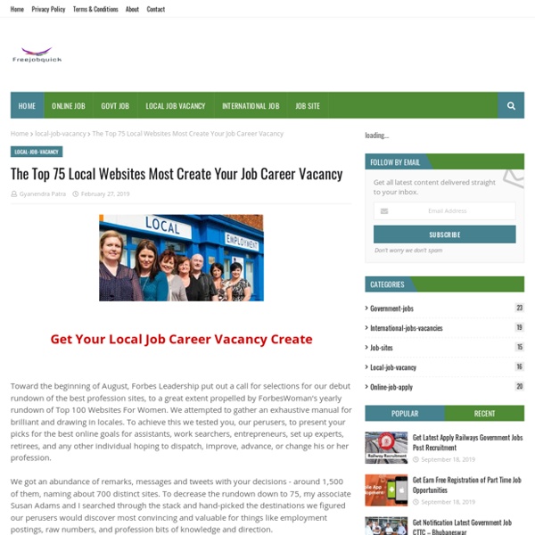 The Top 75 Local Websites Most Create Your Job Career Vacancy