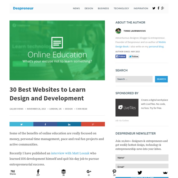 30 Best Websites to Learn Design and Development
