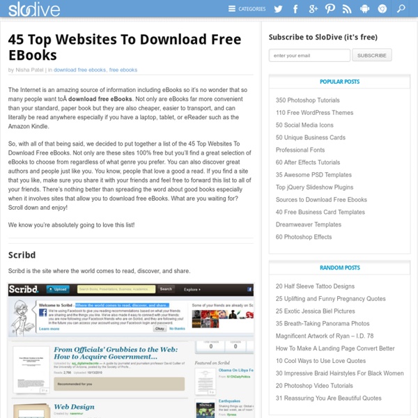 45 Top sites To Download Free EBooks Pearltrees